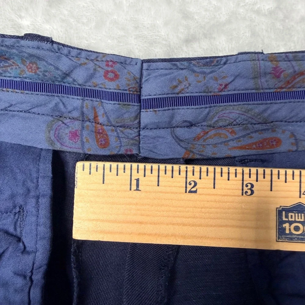 Tommy Bahama 36 (Actual 38x32) Blue Lyocell Linen Blend Flat Front Chino Pants